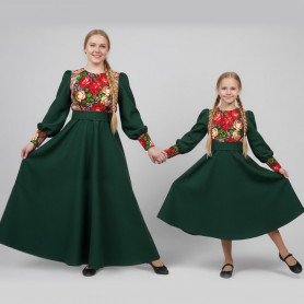 Платье Божена темно-зеленое