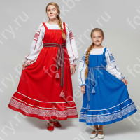 Сарафан с блузой Матрёна, красный